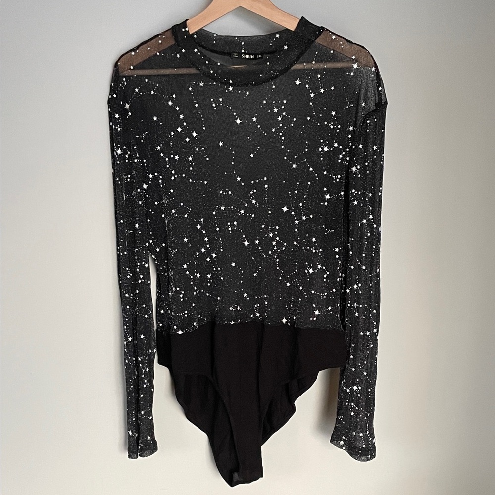 SHEIN Black and White Starry Bodysuit